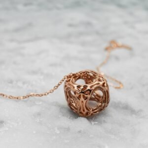 Meta Cube - Doré à l'or Rose - Taille S